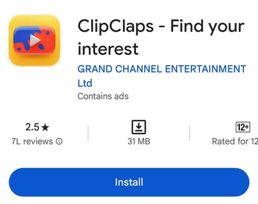 clip claps - find your intrest app play store screenshot