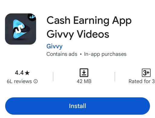 cash earning app givvy videos play store image