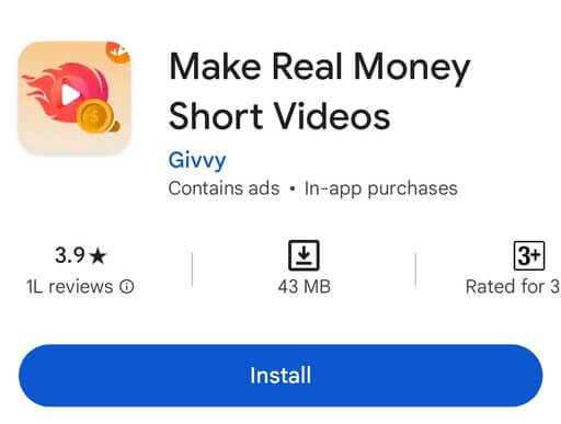 make real money short videos app play store screenshot