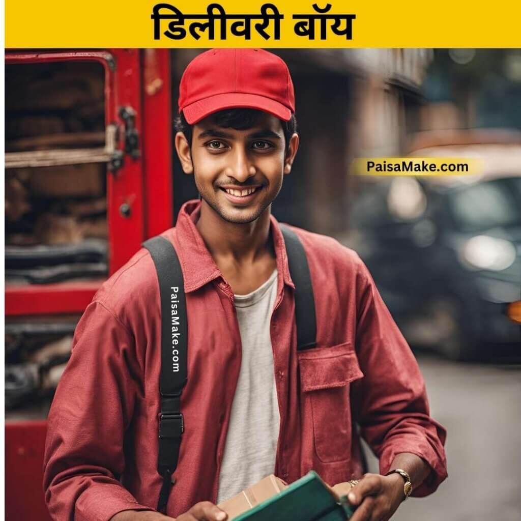 a delivery boy in red dress and make money in mumbai