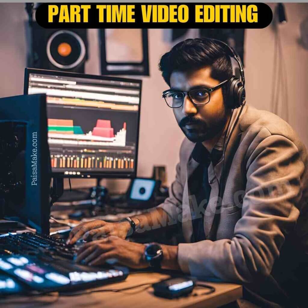 a men video editor, editing video for part time job, (पार्ट टाइम जॉब कैसे करे)